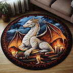 Celestial Serpent Round Mat Rug - washable non-slip printed rug