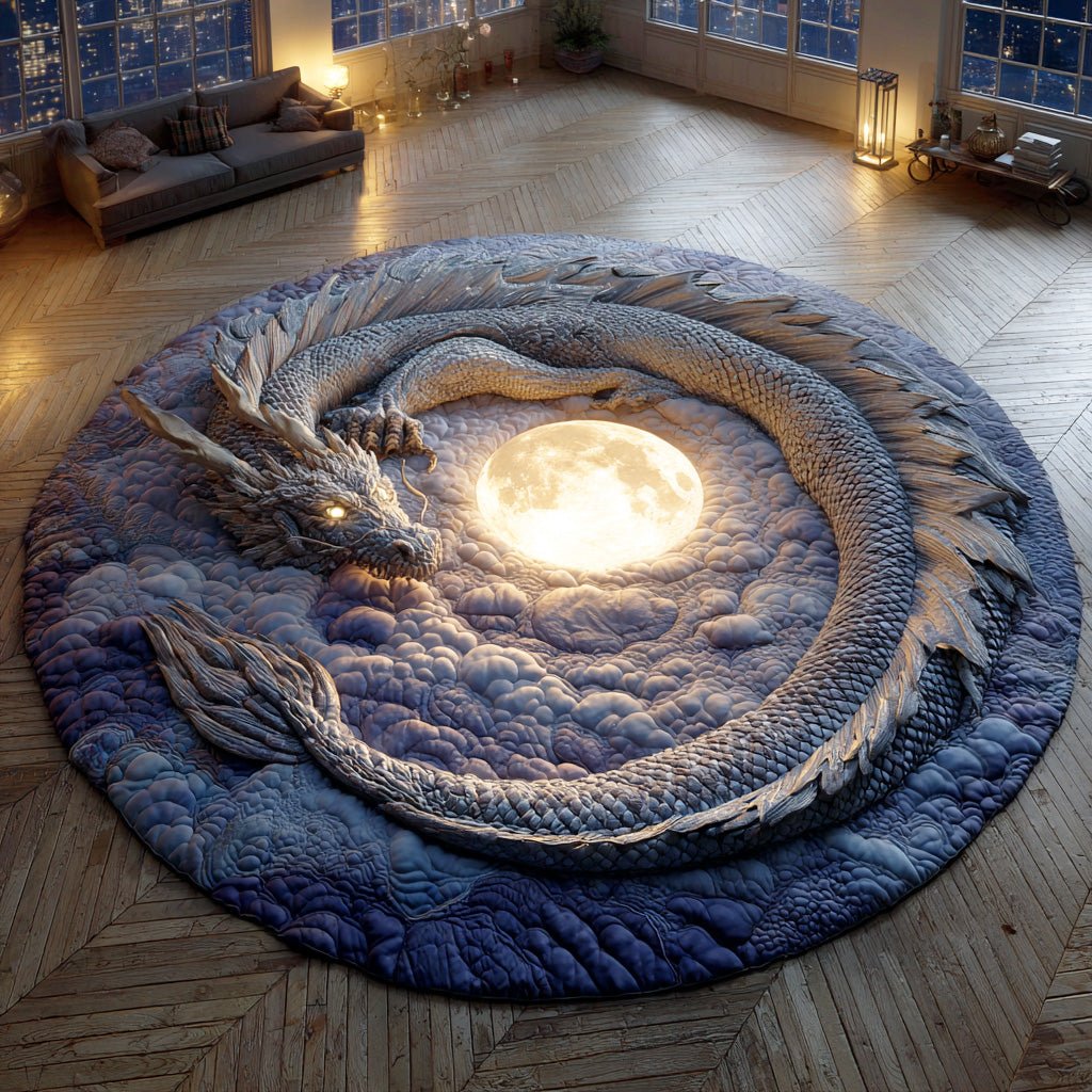 Celestial Soar Round Mat Rug - washable non-slip printed rug