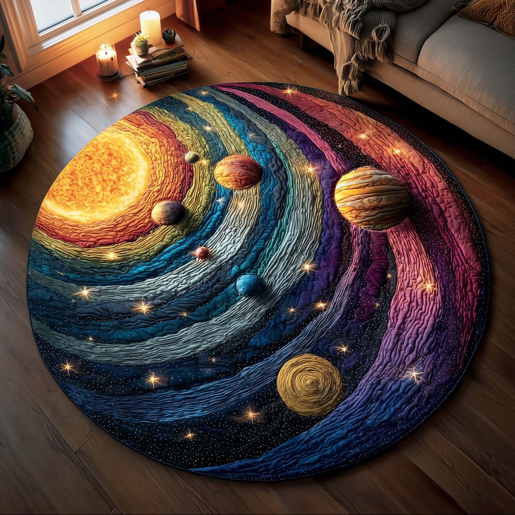 Celestial Tide Round Mat Rug