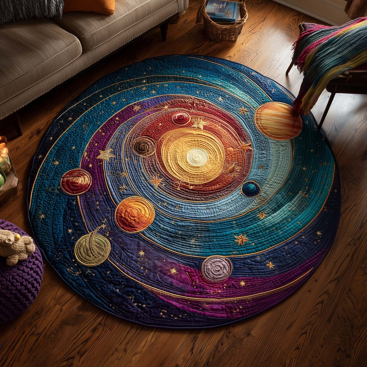 Celestial Tide Round Mat Rug - Nature Design | Serene Home Decor