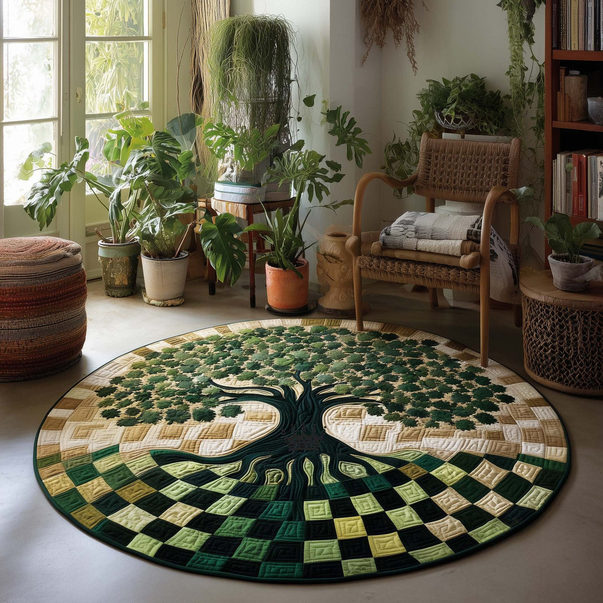 Celestial Tree Round Mat Rug - Nature Design | Serene Home Decor
