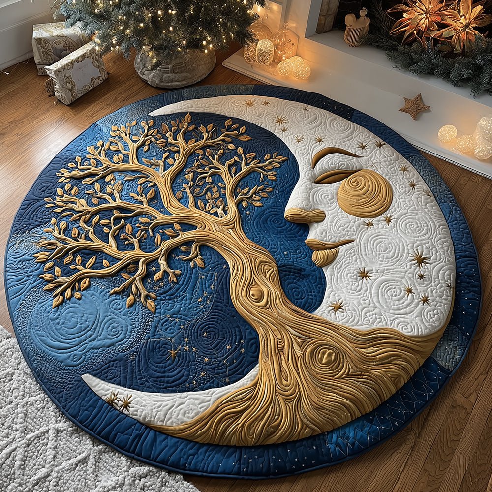 Celestial Tree Round Mat Rug - Nature Design | Serene Home Decor