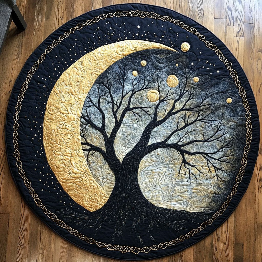 Celestial Unity Round Mat Rug - washable non-slip printed rug