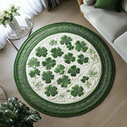 Celtic Clovers Round Mat Rug - washable non-slip printed rug