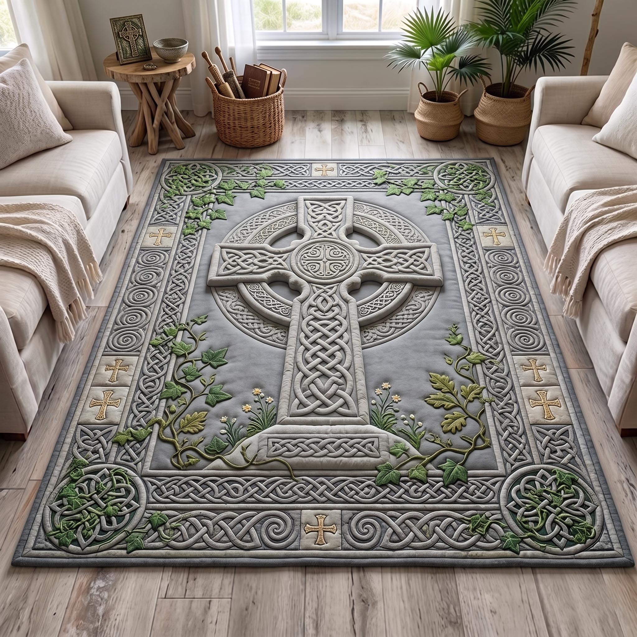 Celtic Heritage area rug in a living room