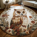 Celtic Owl Round Mat Rug - Cute Pet Design | Animal Printed Home Decor