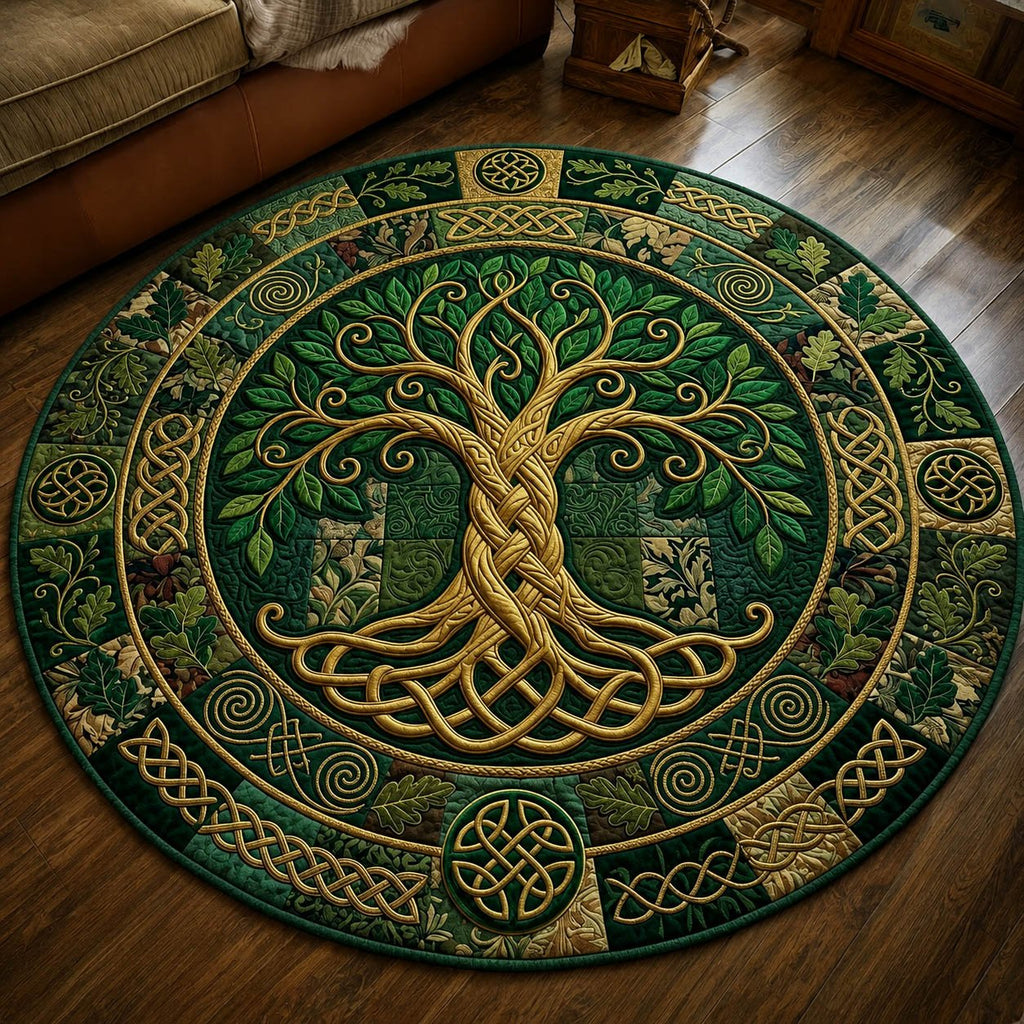 Celtic Tree Of Life Round Mat Rug - Nature Design | Serene Home Decor