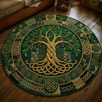 Celtic Tree Of Life Round Mat Rug - Nature Design | Serene Home Decor