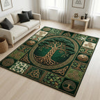 Celtic Tree of Life area rug in a living room