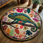 Chameleon Mystique Round Mat Rug - washable non-slip printed rug