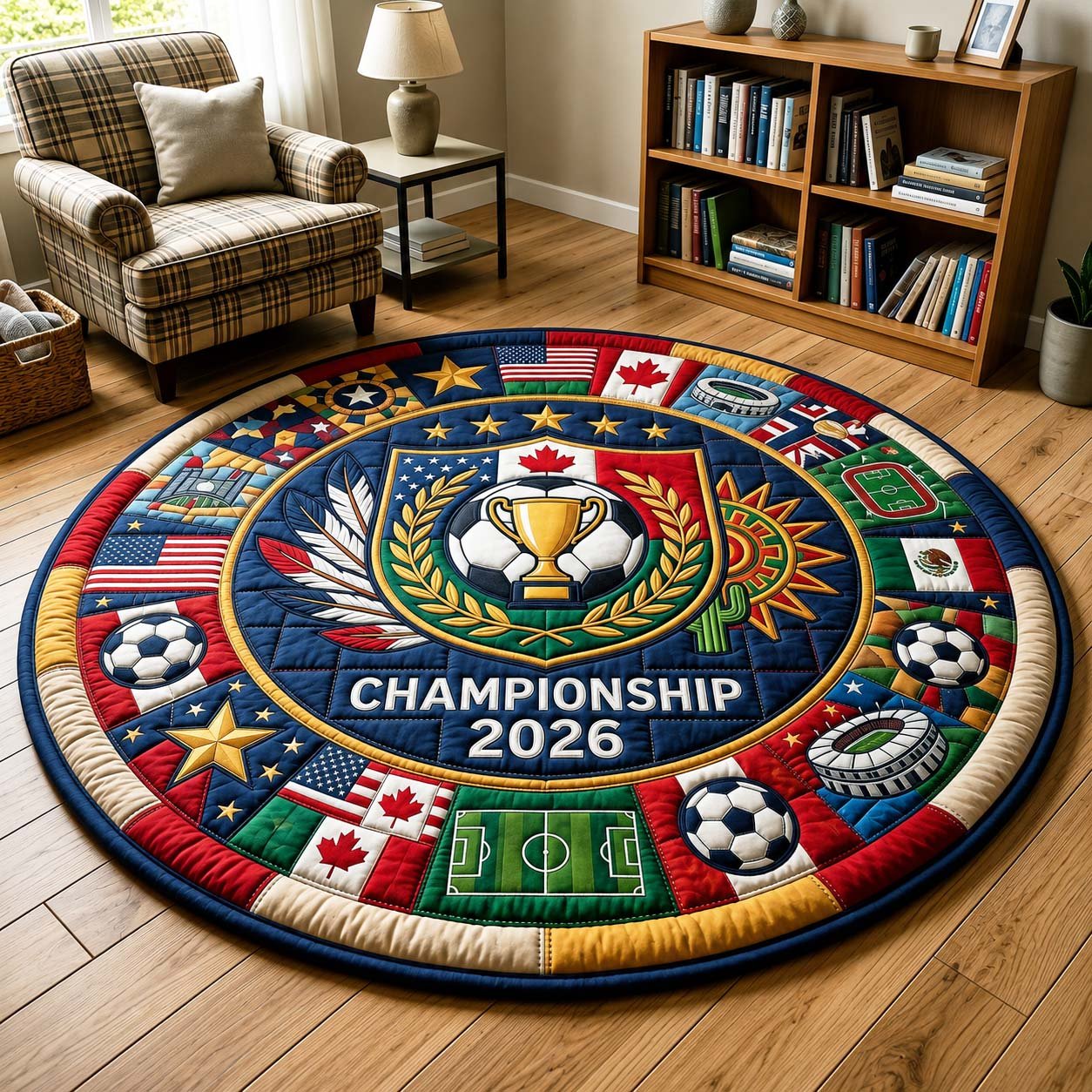 Champion Crest Round Mat Rug - Nature Design | Serene Home Decor