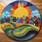 Charmed Hills Round Mat Rug - washable non-slip printed rug