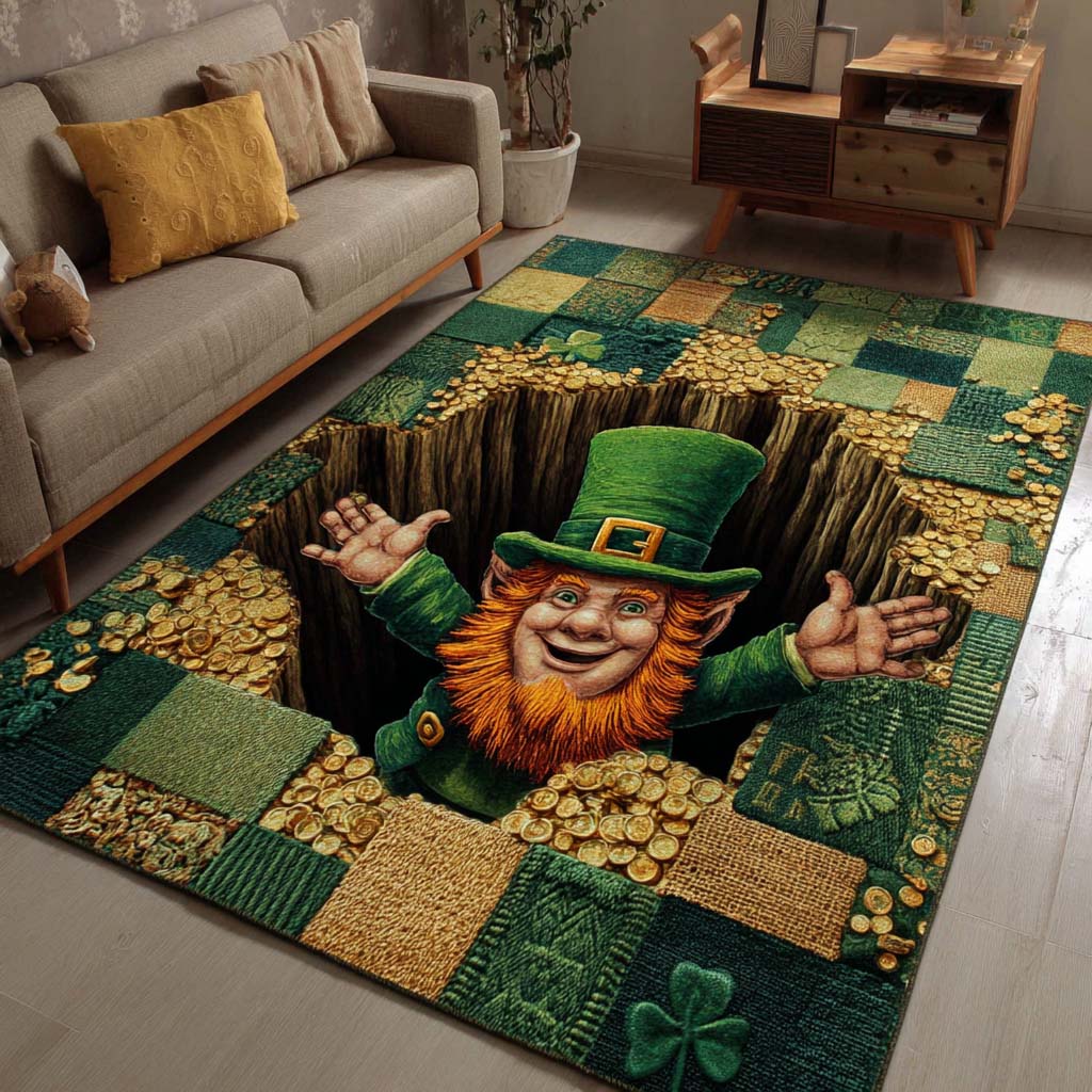 Charming Gold Guardian area rug in a living room