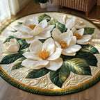 Charming Magnolia Round Mat Rug - washable non-slip printed rug