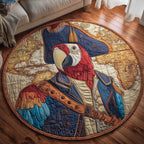 Charming Parrot Round Mat Rug - washable non-slip printed rug