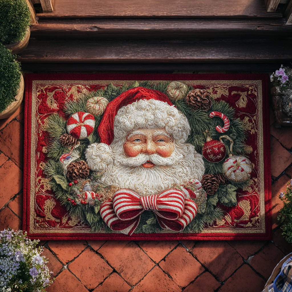 Charming Santa Claus Doormat - Seasonal Holiday Design | Printed Welcome Doormat