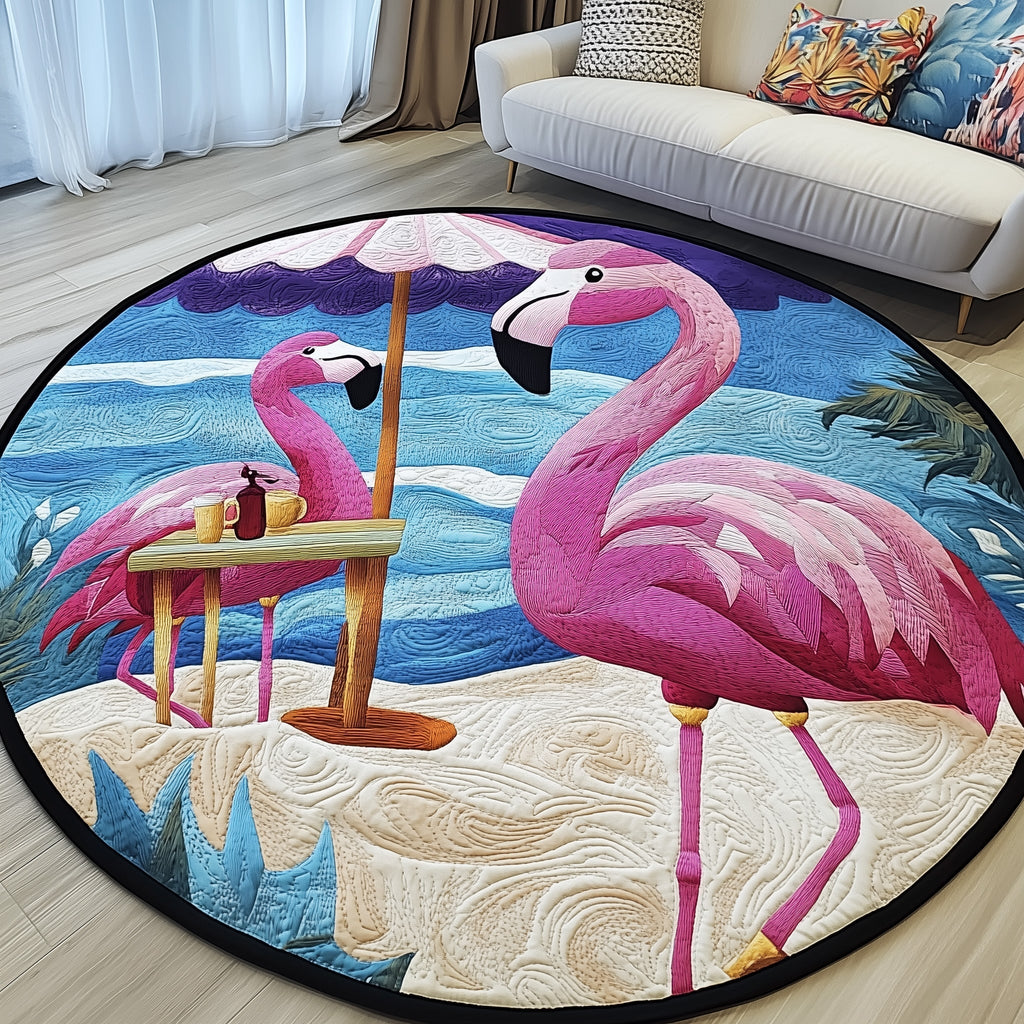 Cheerful Flamingo Round Mat Rug GFTONL4560