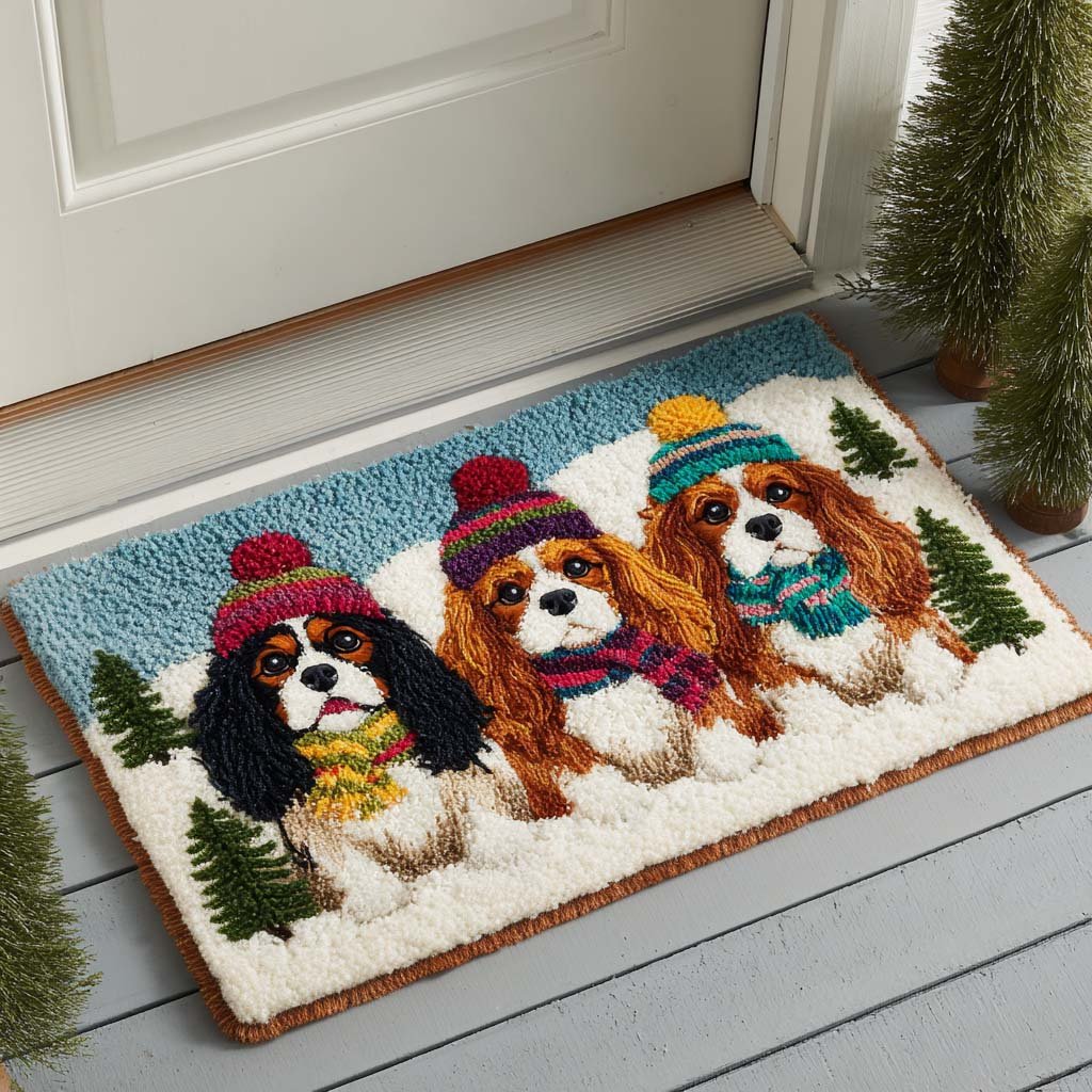 Cheerful Spaniels Doormat - Nature Design | Printed Welcome Doormat