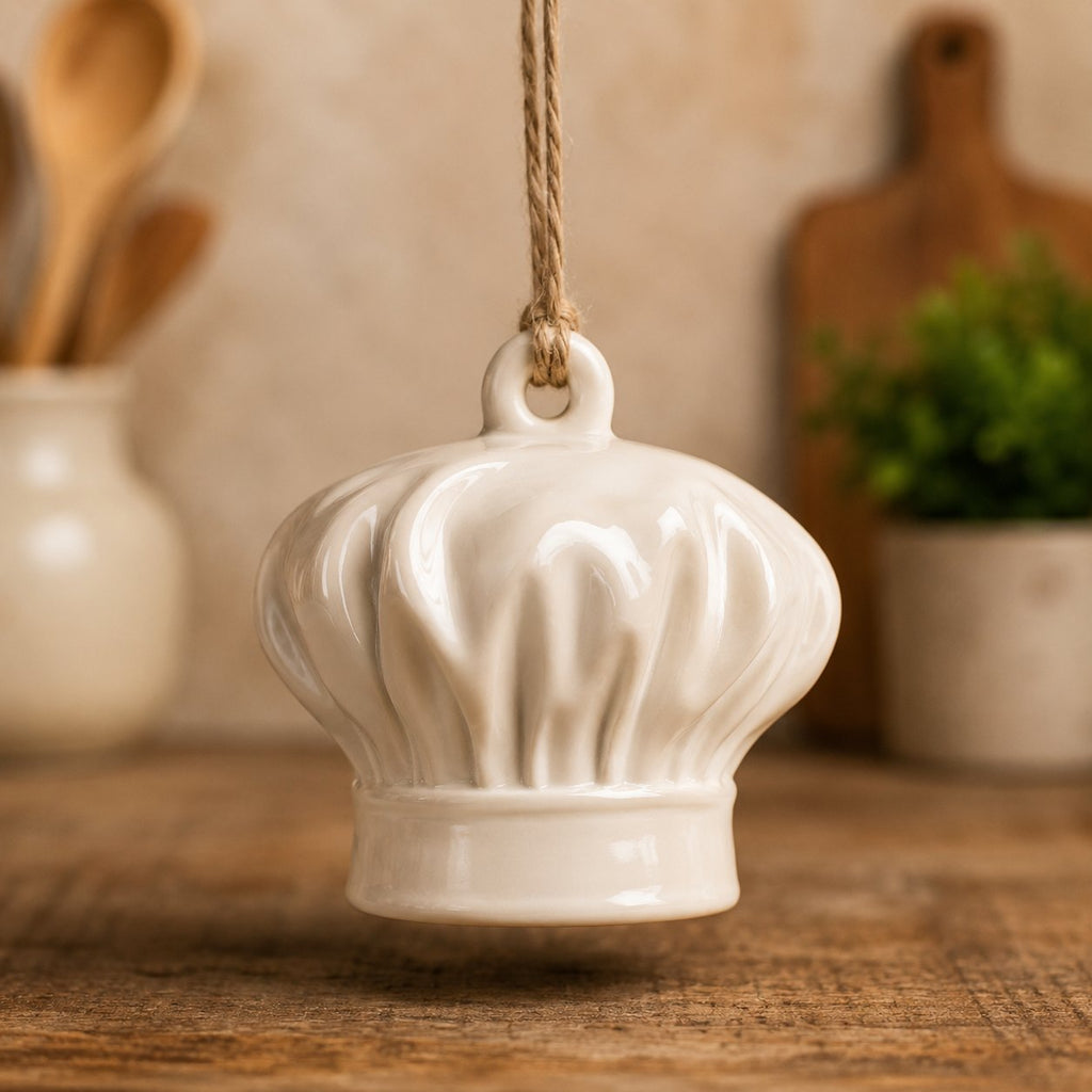 White Chef Hat Christmas Ornament