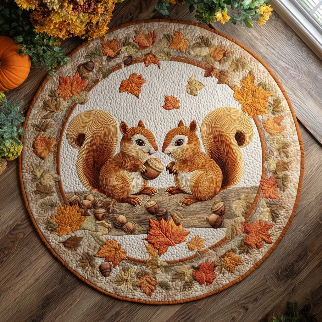 Chestnut Chaser Round Mat Rug - washable non-slip printed rug