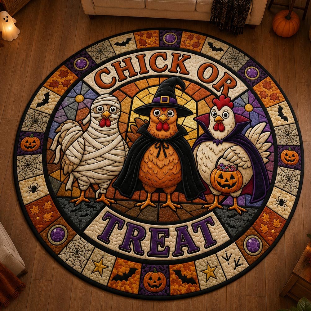 Chick Or Treat Round Mat Rug - Nature Design | Serene Home Decor
