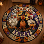 Chick Or Treat Round Mat Rug - Nature Design | Serene Home Decor