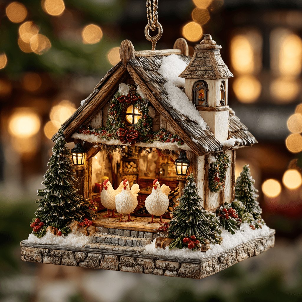 Chicken Coop Christmas Ornament