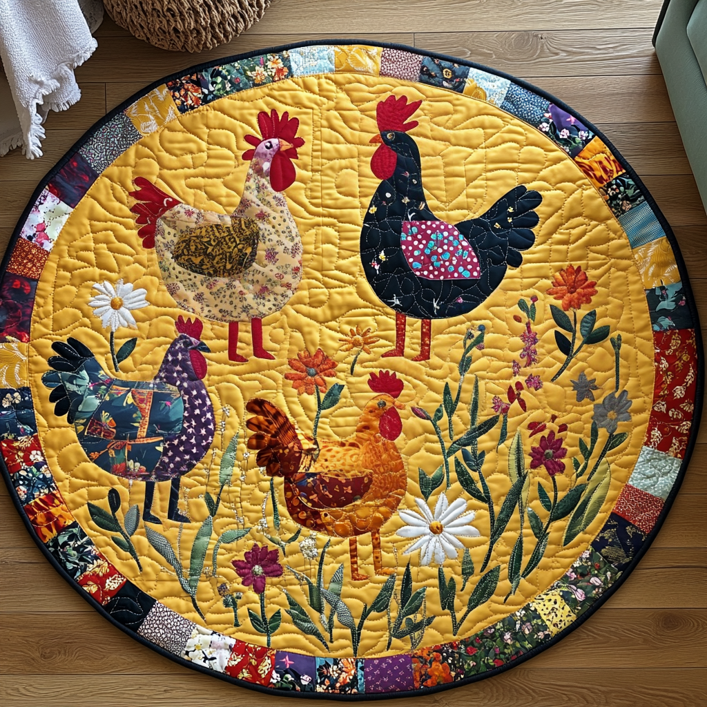 Chicken Warmth Round Mat Rug