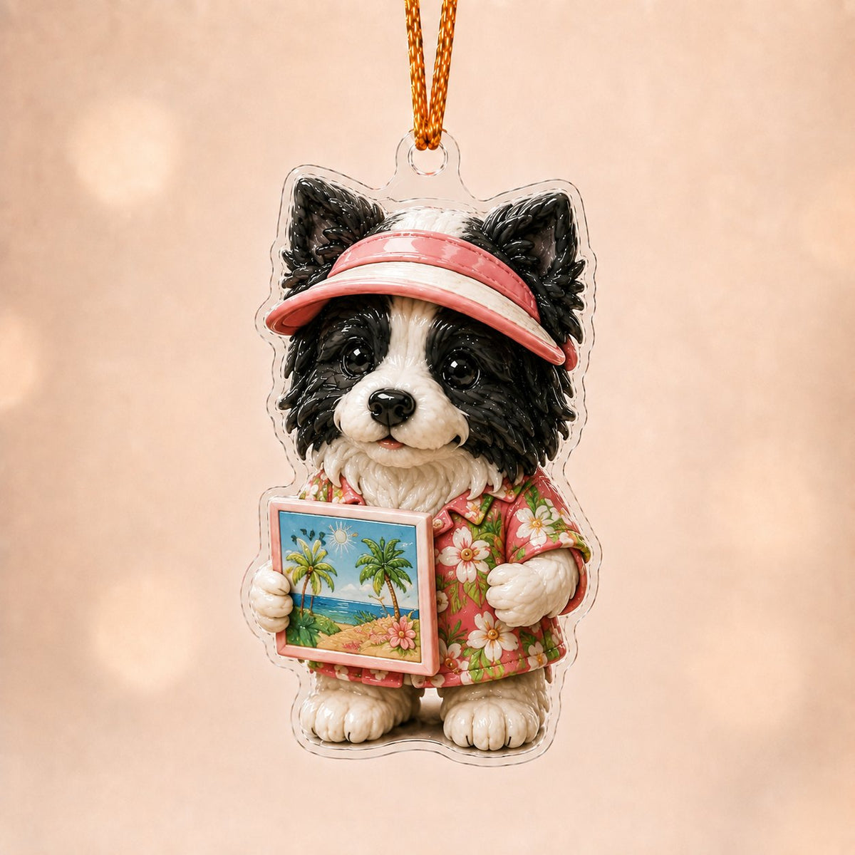 Chill Border Collie Adorable Christmas Ornament