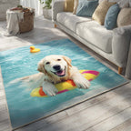 Chillin Golden area rug in a living room