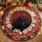Chimney Glow Round Mat Rug - washable non-slip printed rug