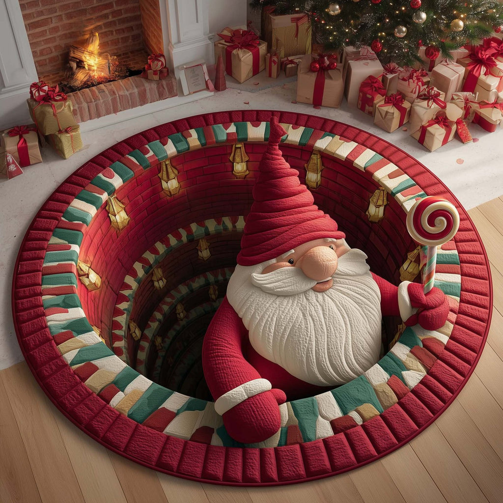 Chimney Gnome Round Mat Rug - Nature Design | Serene Home Decor