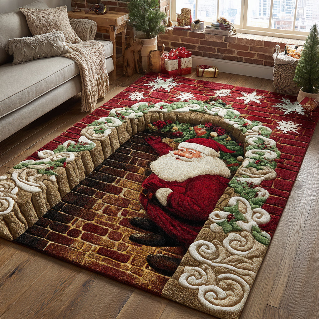 Chimney Magic area rug in a living room