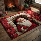 Chimney Santa Claus area rug in a living room