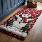 Chimney Snowman Runner Rug - Nature Design | Serene Runner Rug