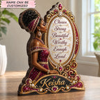 Chosen Strong Beautiful wooden block, laser-cut 3-layer wood