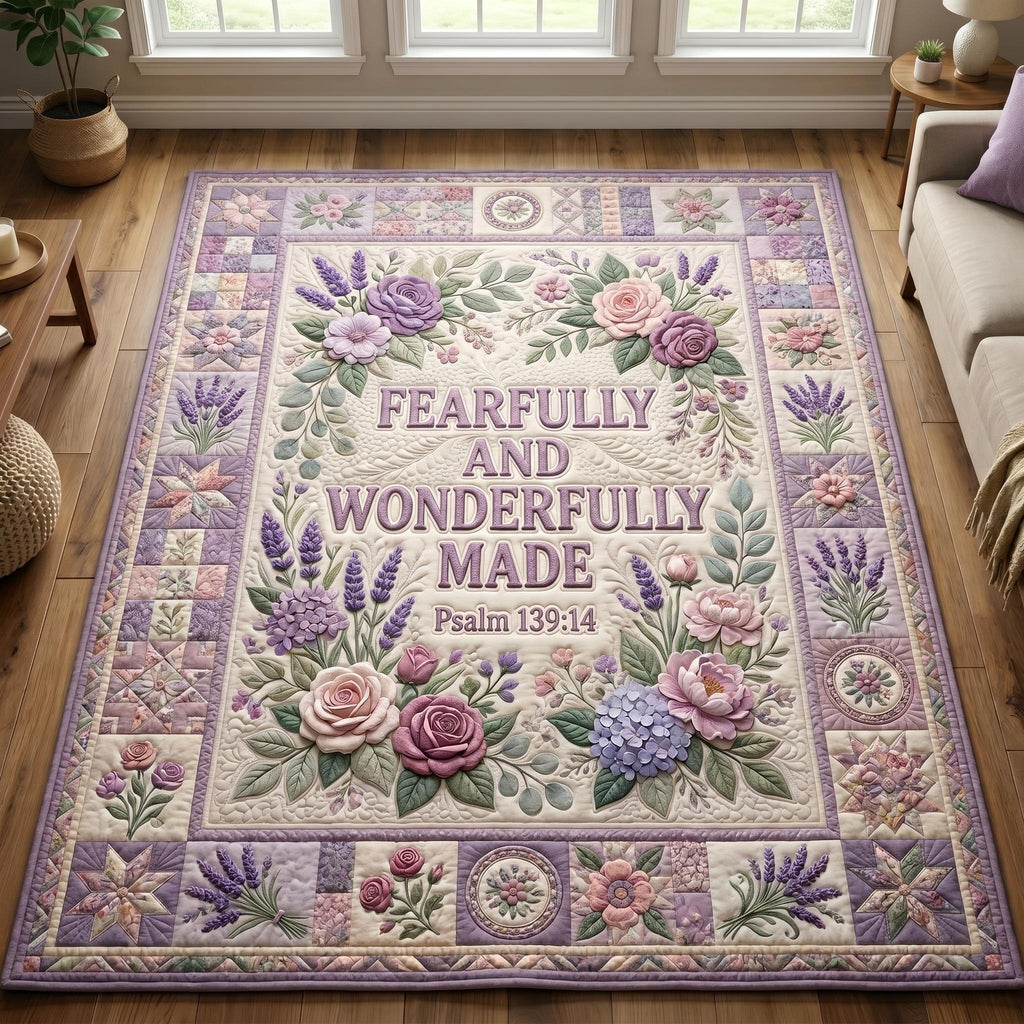 Christian Faith area rug in a living room