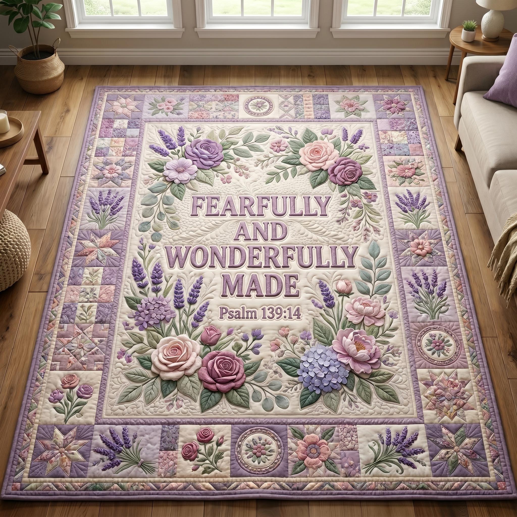 Christian Faith area rug in a living room