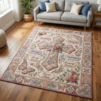 Christian Faith area rug in a living room