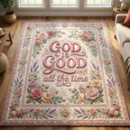 Christian Faith area rug in a living room