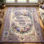 Christian Faith area rug in a living room