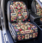 Faith Grace Loved Rose quilted car seat protector