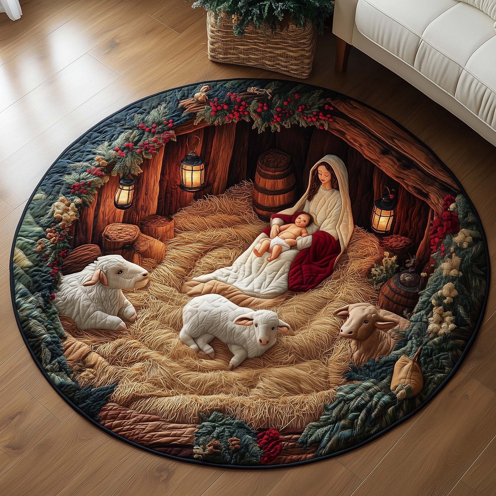 Christian Round Mat Rug - Nature Design | Serene Home Decor