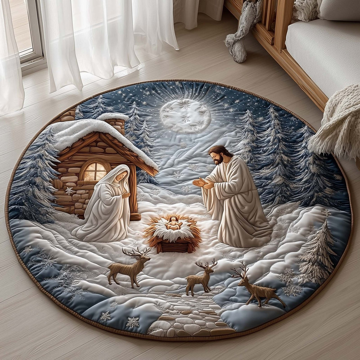 Christian Round Mat Rug - Nature Design | Serene Home Decor