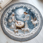 Christian (Design 7) Round Mat Rug - washable non-slip printed rug