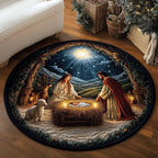 Christian (Design 6) Round Mat Rug - washable non-slip printed rug