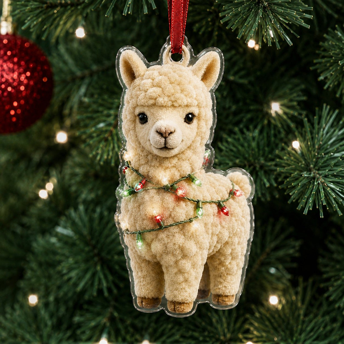Christmas Alpaca Christmas Ornament