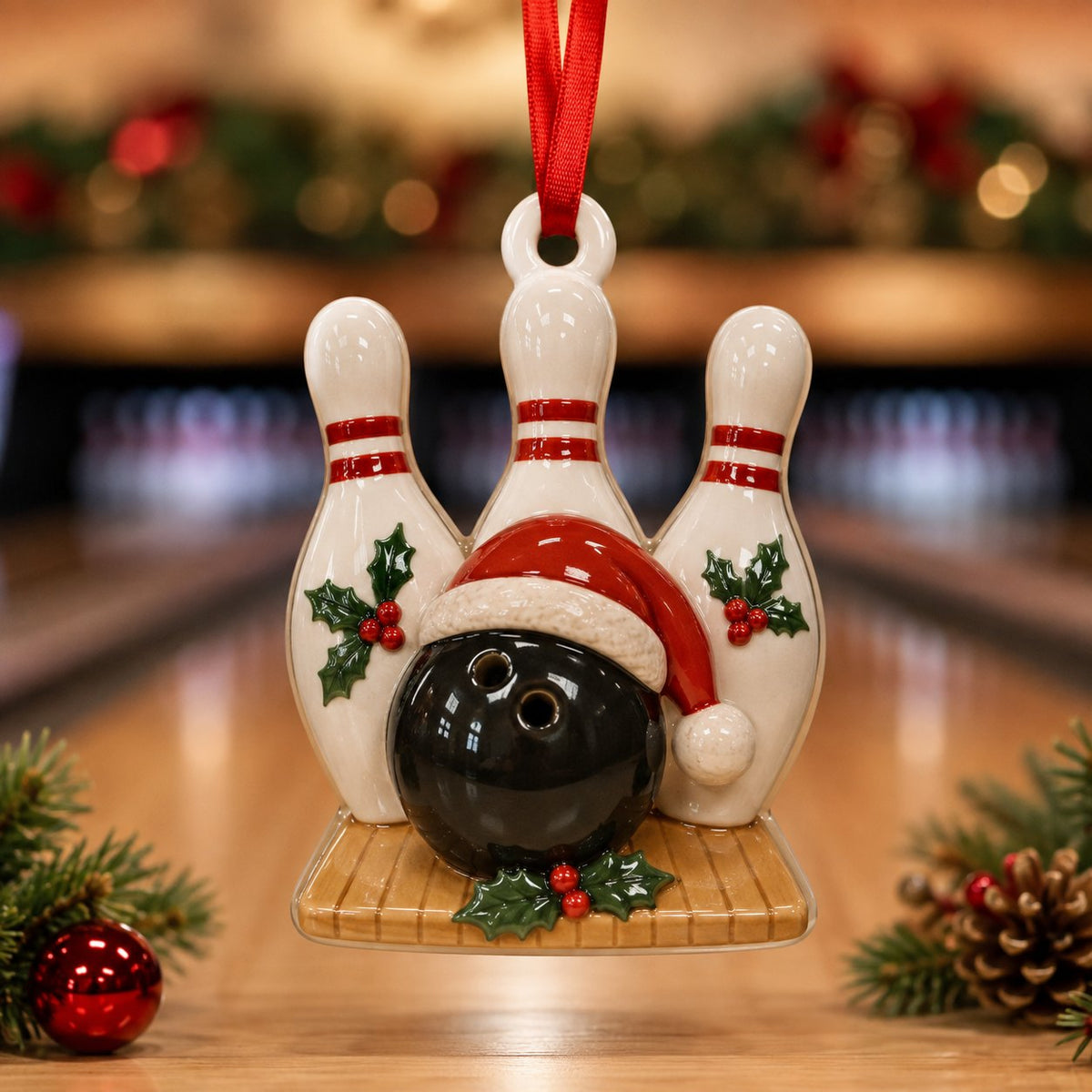 Christmas Bowling Christmas Ornament