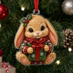 Christmas Bunny Christmas Ornament