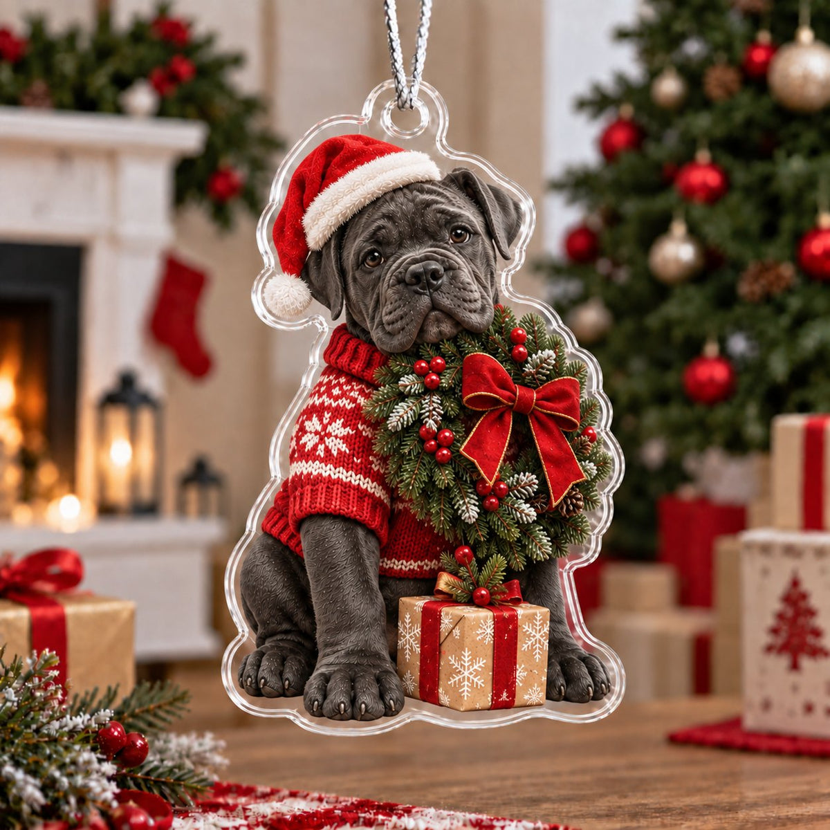 Christmas Cane Corso Christmas Ornament